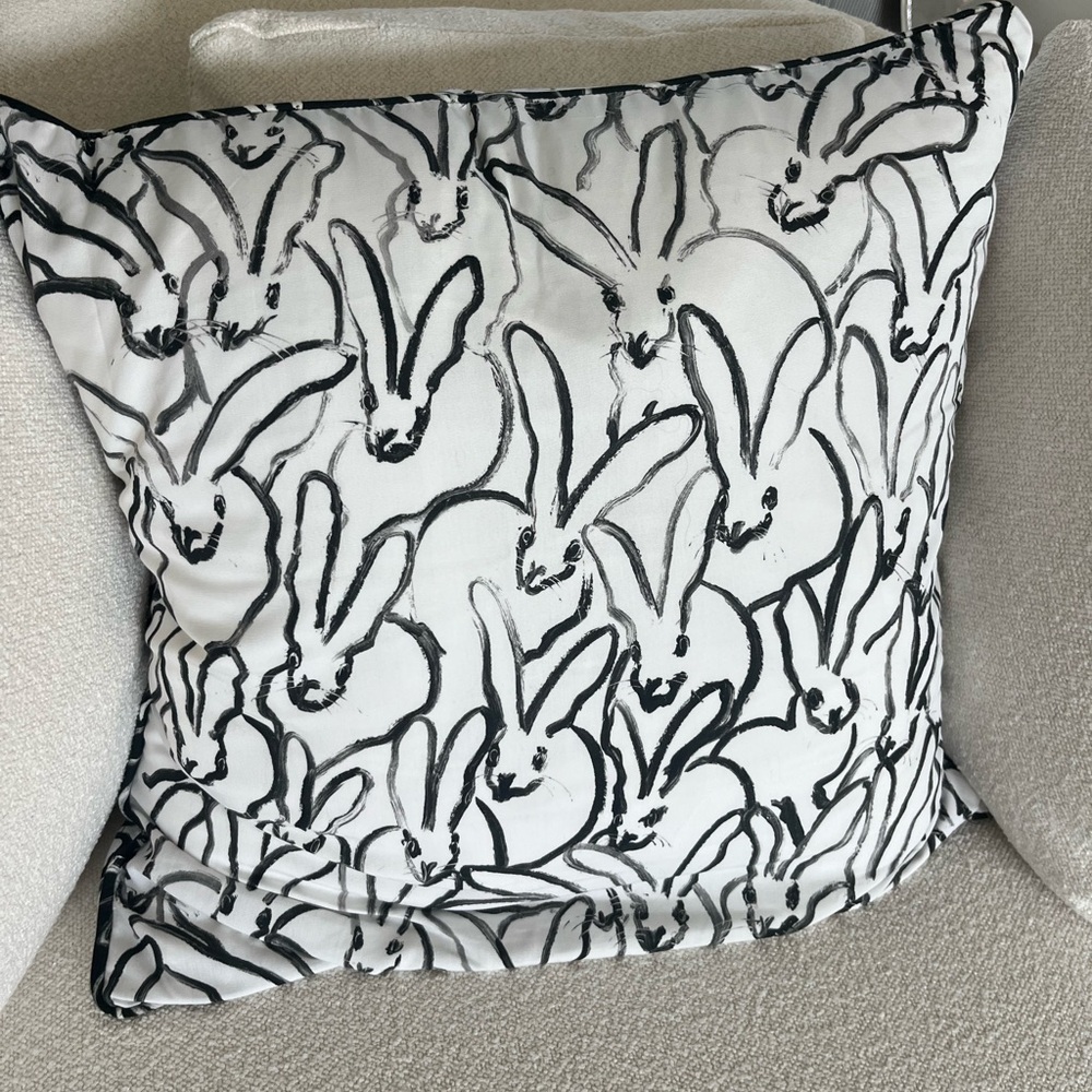 Chic Black and White Bunny Pillow